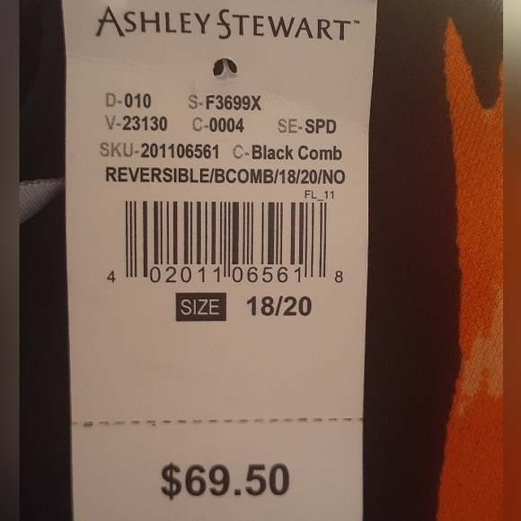 Ashley Stewart Women's Reversible Black Tropical Print Cold Shoulder Size 2XL - Picture 9 of 10